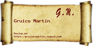 Gruics Martin névjegykártya